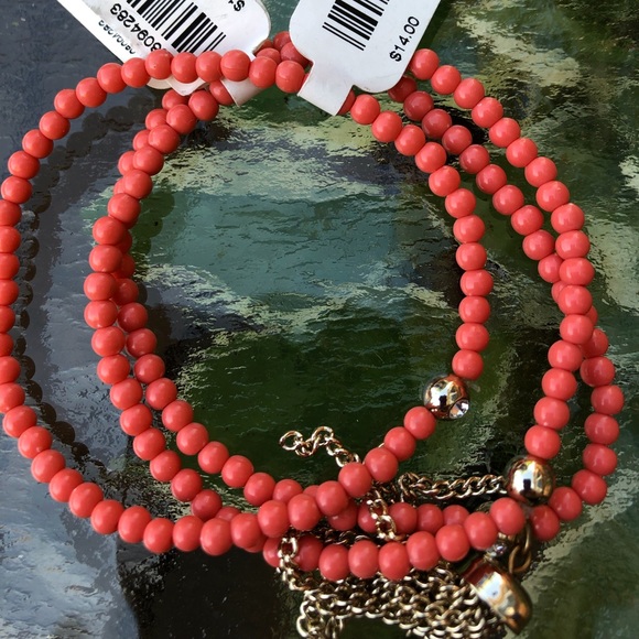 Bracelets 3 Orange Beads & 1 Tasseled - Picture 2 of 4